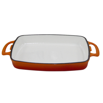 Rectangle Cast Iron Roaster Casserole Dish, Baking Loaf Pan with Two Side Handles: Your Essential Bakeware for Roasting and Baking