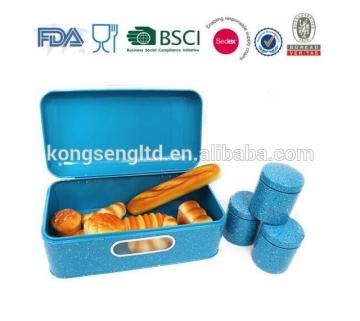 Stone powder coating 4pcs bread storage box and food canister set