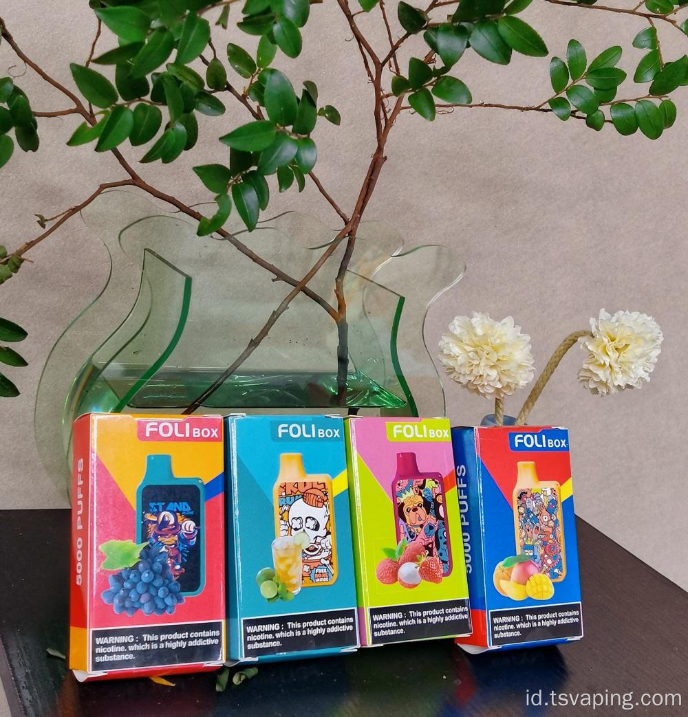 Box foli 12ml sekali pakai vape 5000 puffs
