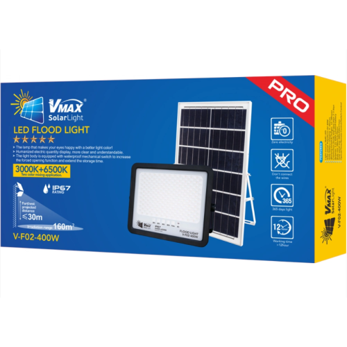 Solar spotlight with carton packaging