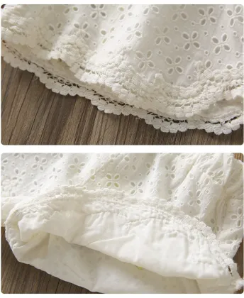 2021 Summer Lace Decoration Cotton Solid Color Ruffle Baby Children Shorts Kids Shorts Girls Shorts