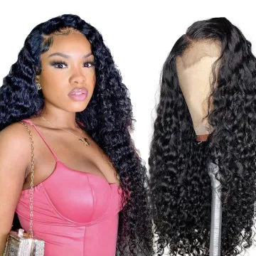 Wholesales price 13x4 water wave lace frontal wig transparent hd lace frontal wigs for black women