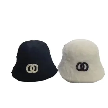 Embroidered Furry Floral Print Bucket Hat - Luxury Fisherman Cap for Men and Women