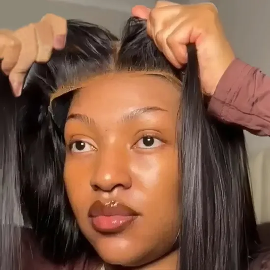 Glueless 13x6 Full HD Transparent Lace Front Human Hair Wigs for Black Women