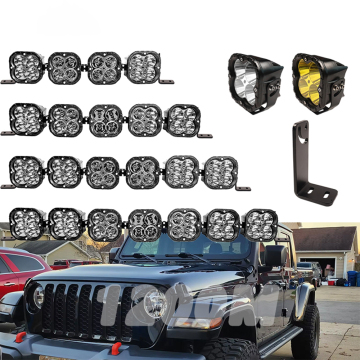 Barres lumineuses à LED de 52 pouces pour camions en jeep avec supports - Poutre de tache combo 5x5 LED Offroad Light Bar