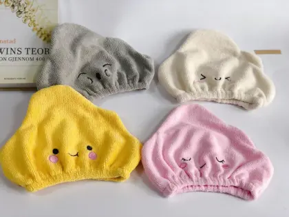 Quick dry hair cap fast drying towel cap
