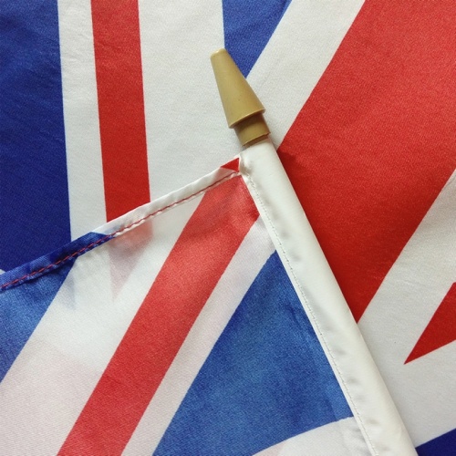Silk printing polyester UK national hand banner 30*45CM