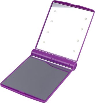 Cermin Perjalanan Kompak LED LED - Cermin Makeup Genggam Double Sided