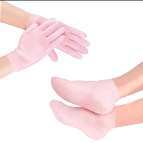 2 Pairs Moisturizing Glove Socks Set Silicone Spa