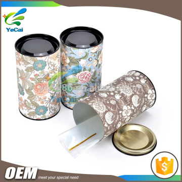 Custom logo printed kraft paper packaging tea box, wholesale cylinder paper tea box