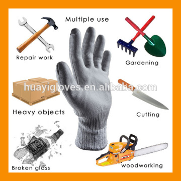 High quality CE protctive cut resistant gloves/PU Coated Anti Cut Gloves/EN388 Cut Resistant Gloves