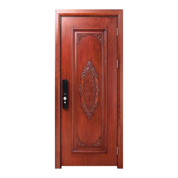 Porta de madeira sólida vermelha moderna