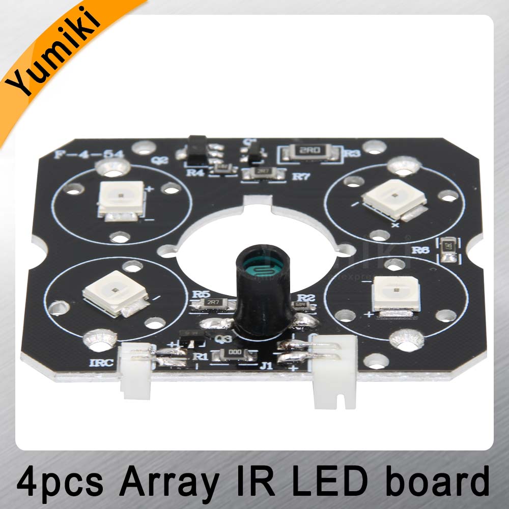 Yumiki 4pcs array IR led Spot Light Infrared 4x IR LED board for CCTV cameras night vision (52mm diameter)