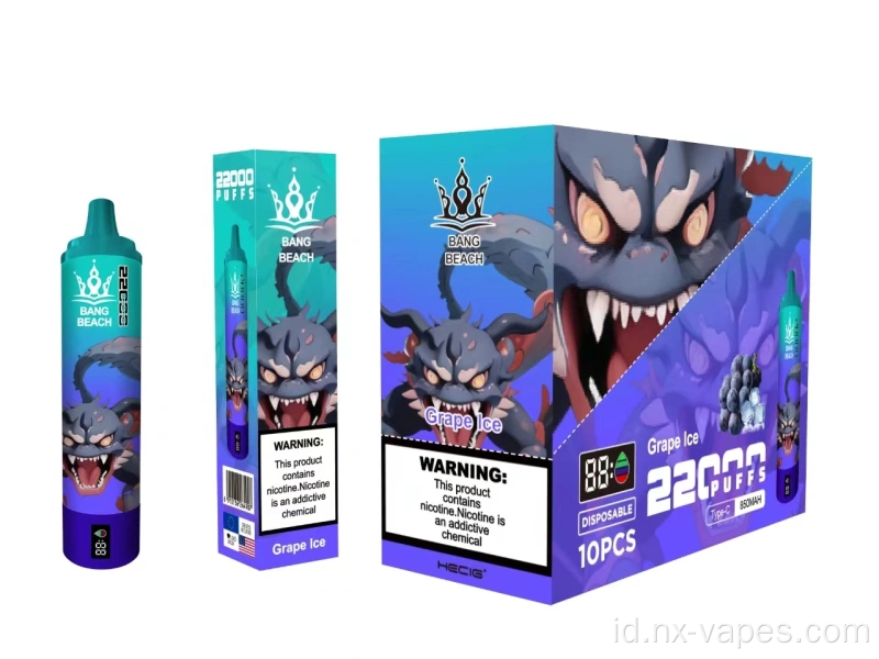 Bang Beach 22000 LED display rokok elektronik baru