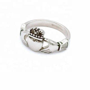 Irlandia Purity Love Promise Claddagh Ring - Yiwu Aceon Stainless Steel Heart in Hands Crown on Heart