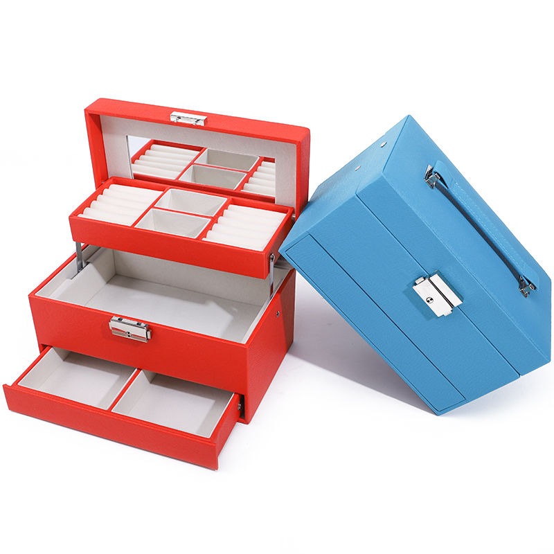 Large Capacity Custom Logo Jewelry Box with Mirror