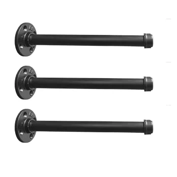 RheTech Industrial DIY Pipe Shelf Brackets Vintage Gas Pipe Shelf Brackets Cast Iron Pipe Shelf Supports Brackets