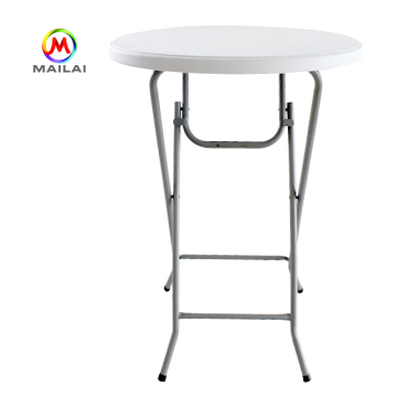 Folding High Top Bar Table - White Metal Wire Outdoor Cocktail Table