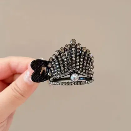 High-Grade Rhinestone Ponytail Clip - Queen Crown U-shaped Hairpin