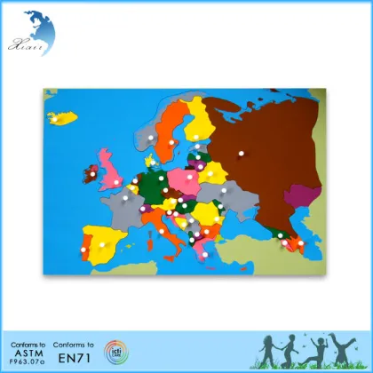 Montessori preschool EN71 wooden montessori materials world maps
