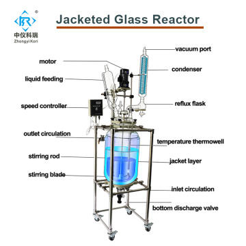 SF-100L Chemical Lab Jacketed Glass Reactor