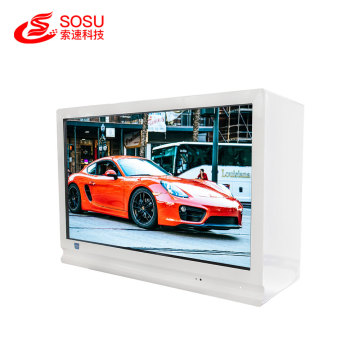 Floor standing transparent box advertising digital signage