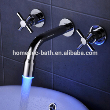 LED Waterfall Bathroom Tap Vanity Sink Lavatory Faucet Bathtub Spa Spout
