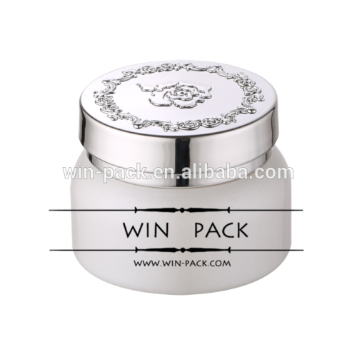 50g white cosmetics cream empty jar with goldern silver uv cap