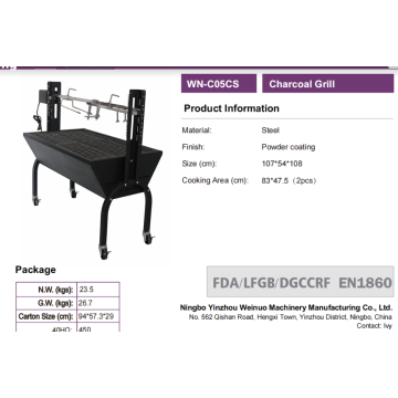 Steel Charcoal Grill for Patio Cookouts