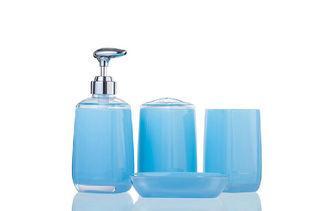 Contemporary Light Blue Plastic Bathroom Sets liquid soap d