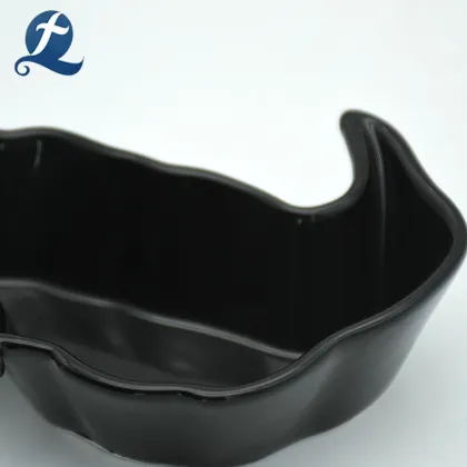 Black Color Raven Shape Ceramic Plate Dish