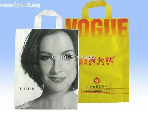 Reusable One Layer Shopping Bag, Custom Printed Ldpe Shopping Bags For Clothing Shop, Gift Shop