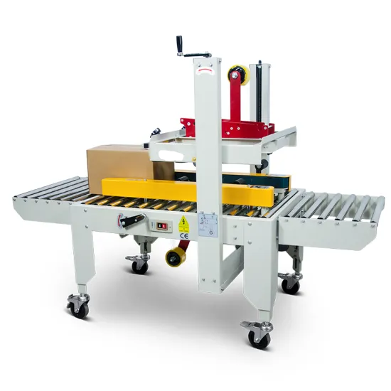 Semi-Automatic Top and Bottom Drive Belt Case Sealer for Food and Hardware Boxes