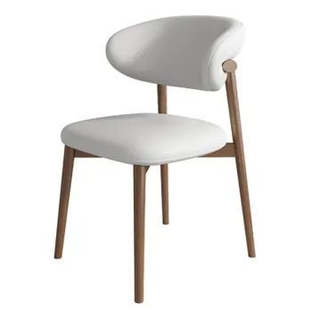 Modern Solid Wood Ash Velvet Dining Chair