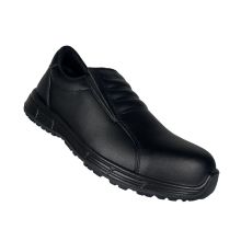 Black Leather Microfiber Safety Shoes