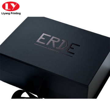 Cardboard Matte Black Folding Rigid Box with Logo