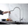 White Brass sink Pull Down Kitchen Faucet