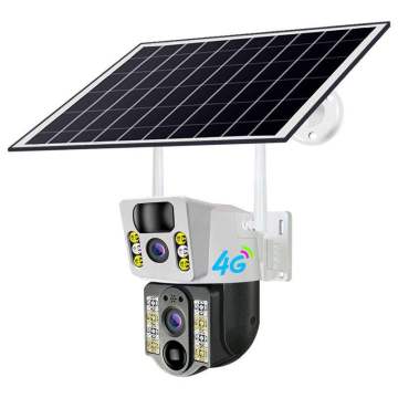 V380Pro 4MP Dual Lenses Wireless Security PTZ Solar WiFi Camera