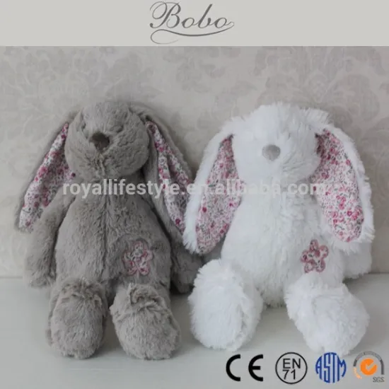 Cute Plush Toy stuffed Bunny with floral long ears for Babies
