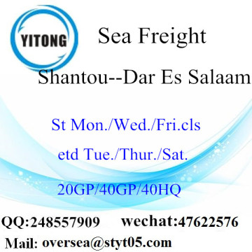 Shantou Port Zeevracht Verzending naar Dar Es Salaam