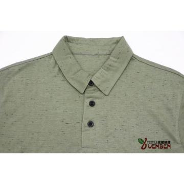 Polo à manches courtes en jersey flammé chiné pour homme