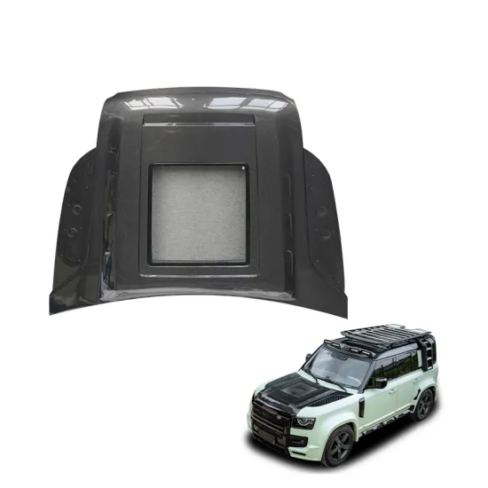 Transparent Engine Hood for Land Rover Defender 90 110 130 - Dry Carbon Fiber Front Bonnet