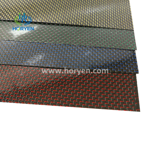 Blue red golden silver glitter carbon fiber sheet