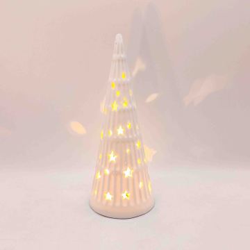 Luz LED de cerámica cónica con corte de estrella acanalada