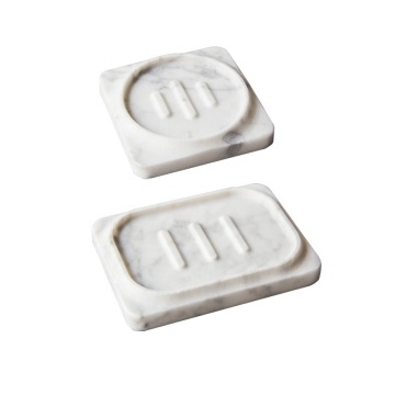Rectangular White Marble Soap Dish Holder - Nordic Style Bathroom Accessory