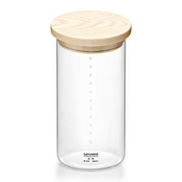 SAMADOYO Glass Seal Tins/ Canister/Jars/ Cans with Wood Lid on Xmas Promotion Free Samples