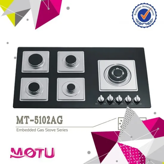 Home appliance glass panel gas cooker part with 5 burner