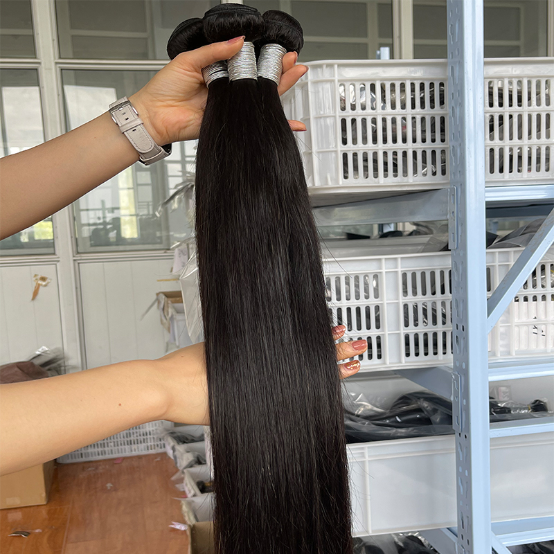 Raw Indian Long Inch Hair Bundles Temple 12A Double Drawn Virgin Human Hair Vendors Natural Wholesale Raw Human Hair Weave