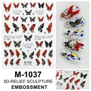 Professional 5D Nail Stickers - Holographic Butterfly Nail Art Decals