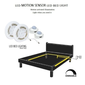 Double Bed Motion Sensor DC12V 3W 3000K LED Strip Light Kit